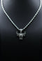 Men's Silver Stainless Steel Bull Necklace